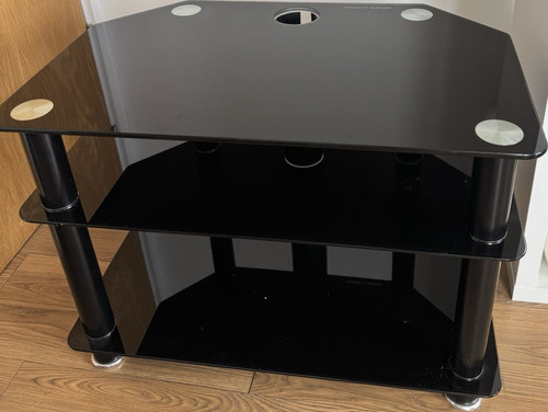 Black glass metal corner - black, tv