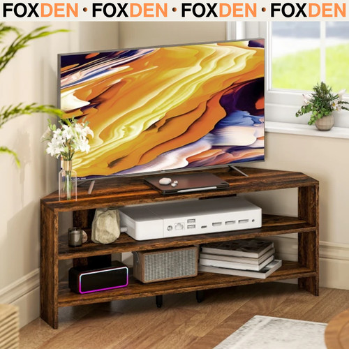 Rustic brown corner unit - brown, tv